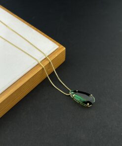 Colar Gota Pedra Fusion Verde bandeira