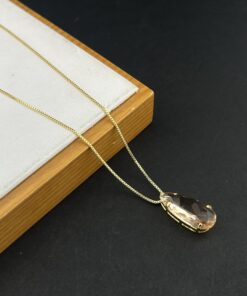 Colar Gota Pedra Fusion Azul bic