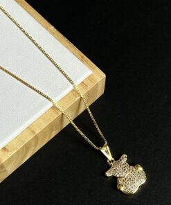 Colar Urso Cravejado