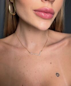 Colar Letra Inicial Cravejada – Dourada