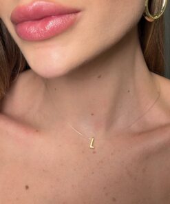 Colar Letra Inicial Nylon – Dourada