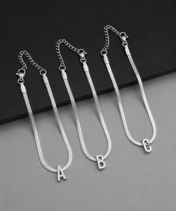 Pulseira Letra Inicial Malha Fita – Aço Inox