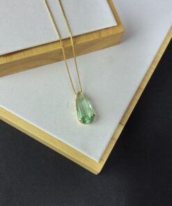 Colar Gota Pedra Fusion Peridot (Verde Agua)