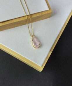 Colar Gota Pedra Fusion Light Rose (Rosa Claro)