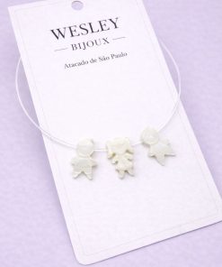 Colar Madrepérola Nylon 2 Meninos 1 Menina