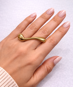 Anel Duplo Bijoux Premium Dourado