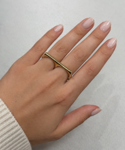 Anel Duplo Bijoux Premium Dourado