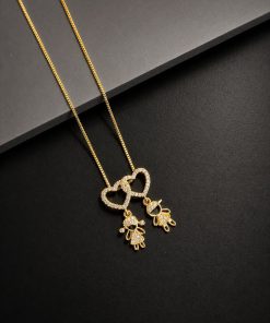 Colar Folheado Cravejado Casal