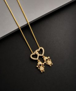 Colar Folheado Cravejado 2 Meninas