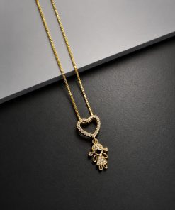 Colar Folheado Cravejado Filha