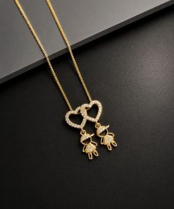 Colar Folheado Cravejado 2 Meninos