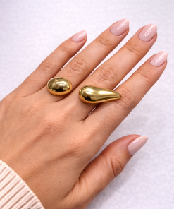 Anel Duplo Bijoux Premium Dourado