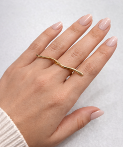 Anel Duplo Bijoux Premium Dourado