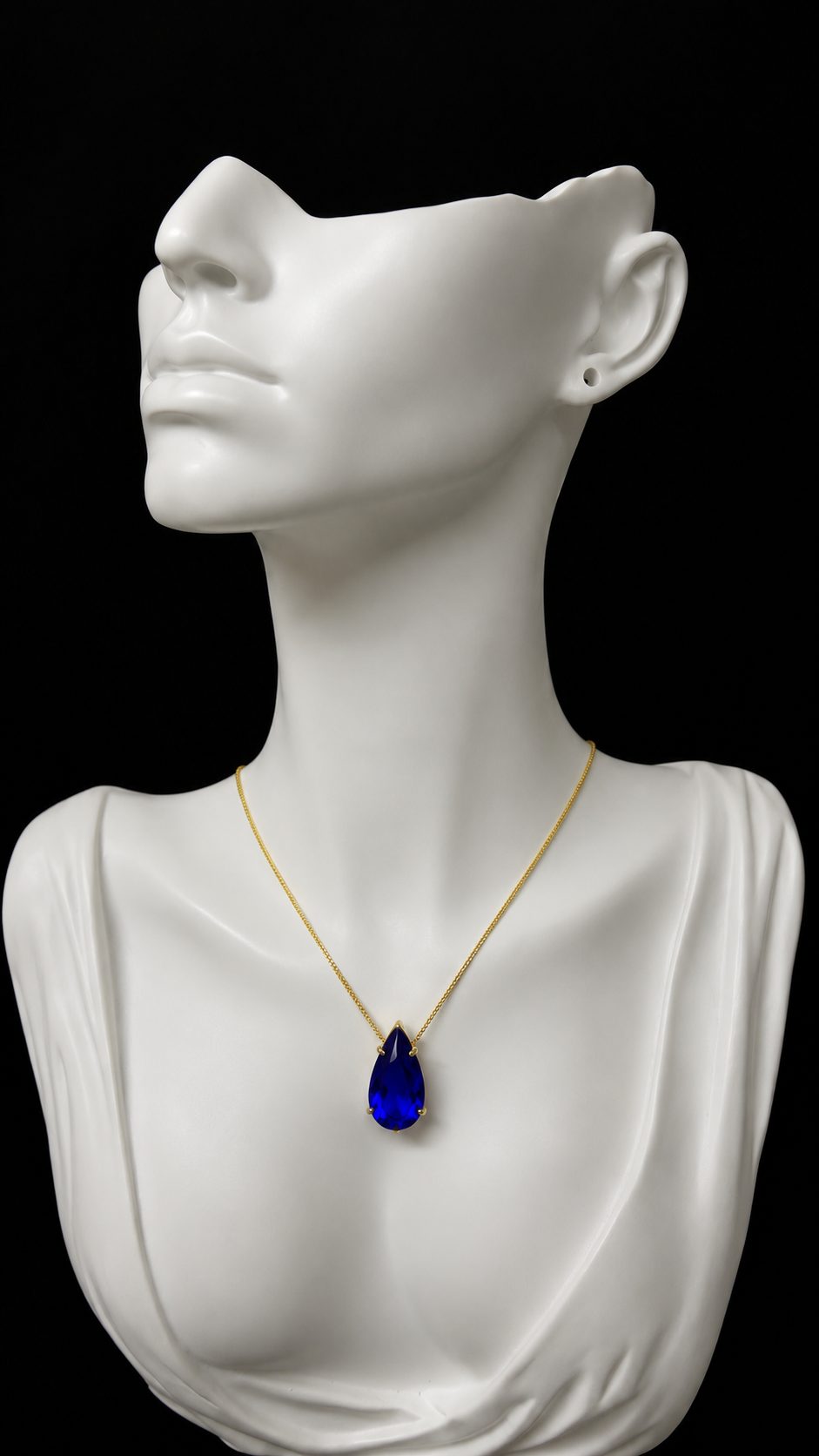 Colar Pedra Fusion Gota Azul BIC