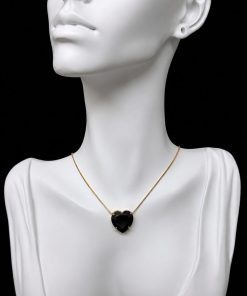Colar Pedra Fusion Coração Preto