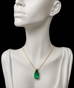 Colar Pedra Fusion Gota Verde Túrmalina