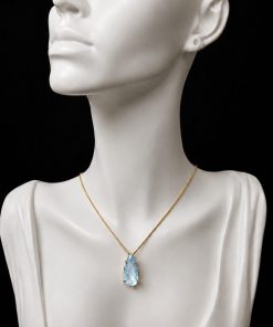 Colar Pedra Fusion Gota Azul Bebê