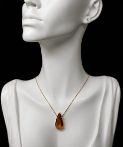 Colar Pedra Fusion Gota Caramelo