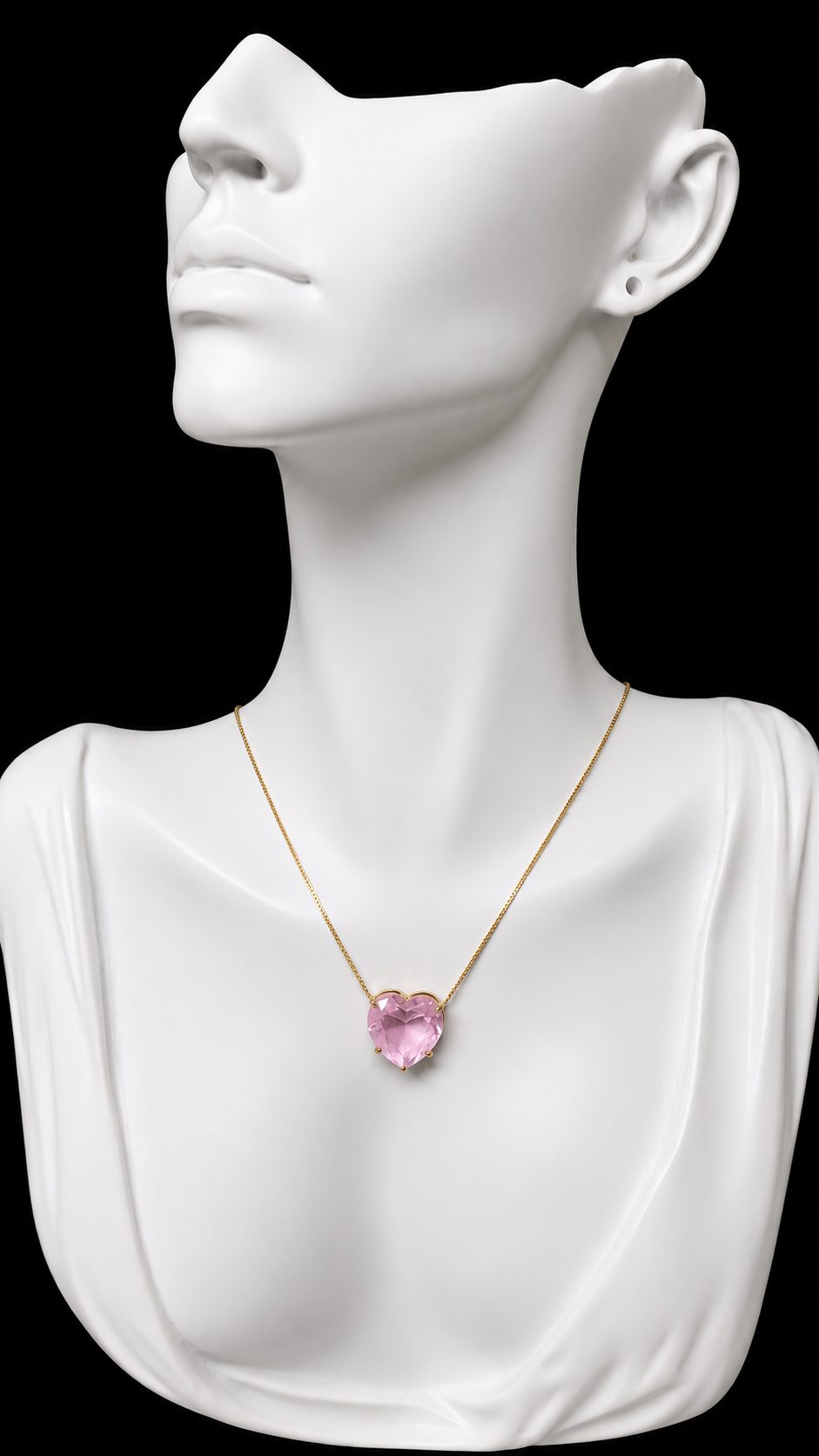 Colar Pedra Fusion Coração Rosa