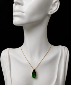 Colar Pedra Fusion Gota Verde Bandeira