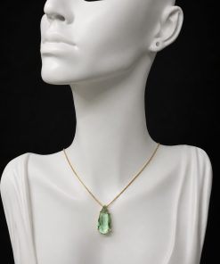 Colar Pedra Fusion Gota Verde Água