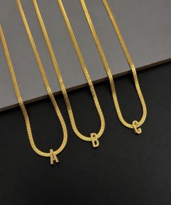 Colar Letra Inicial Fita - Dourada