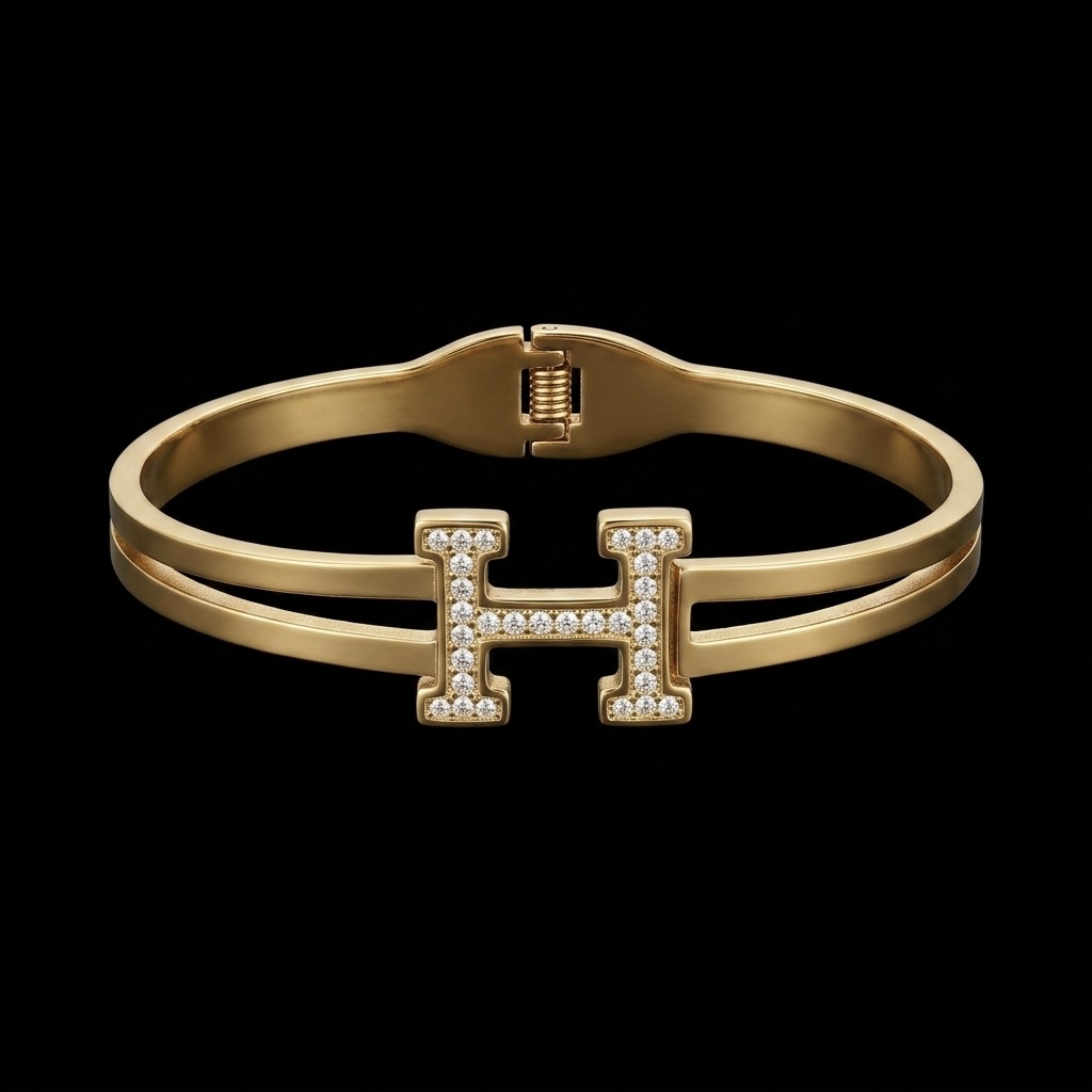 Bracelete Aço Inox Dourado 002