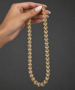 Colar + Brinco Semijoia Dourado 005