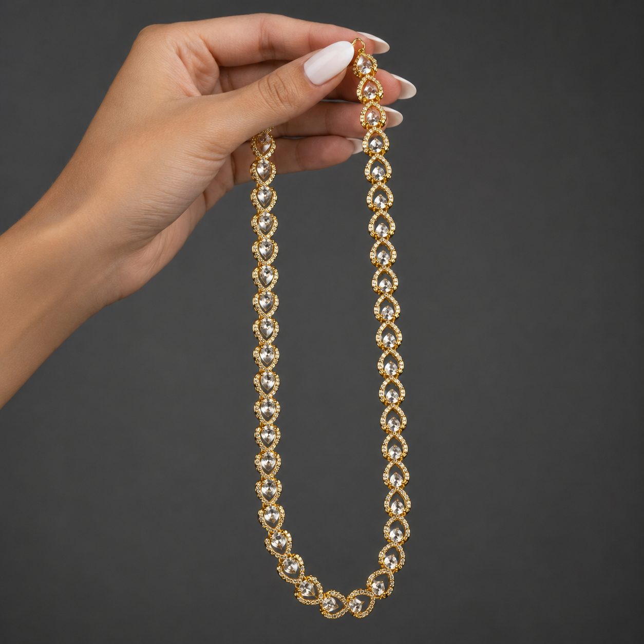 Colar + Brinco Semijoia Dourado 005 - Imagem 2