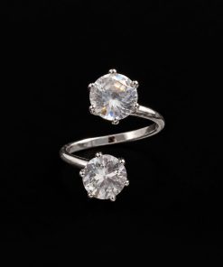 Anel Ponto de Luz Bijoux Premium Prata Inspiração Virgínia 007