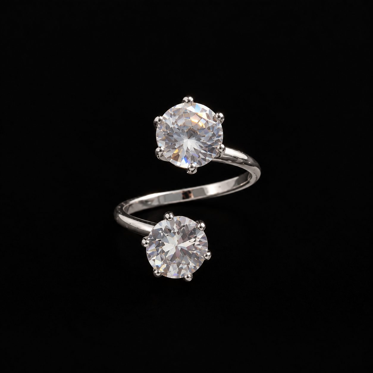 Anel Ponto de Luz Bijoux Premium Prata Inspiração Virgínia 007 - Imagem 2