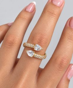 Anel Regulável Bijoux Premium Dourado 001
