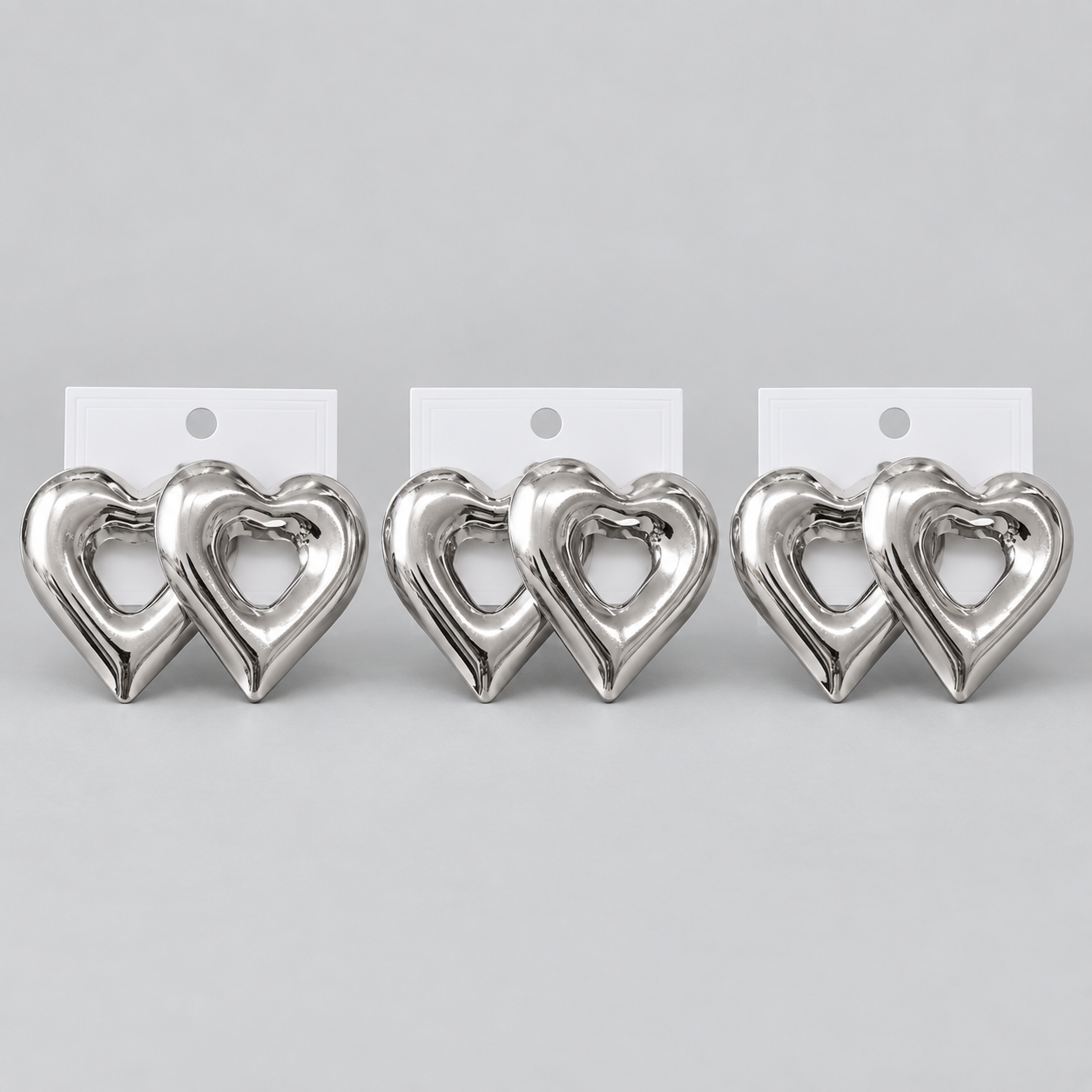 Kit 3 Brincos Bijoux Premium Prata 002