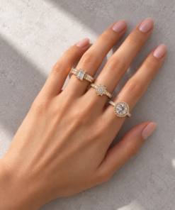 3 Anéis Regulável Bijoux Premium Dourado Coleção 8