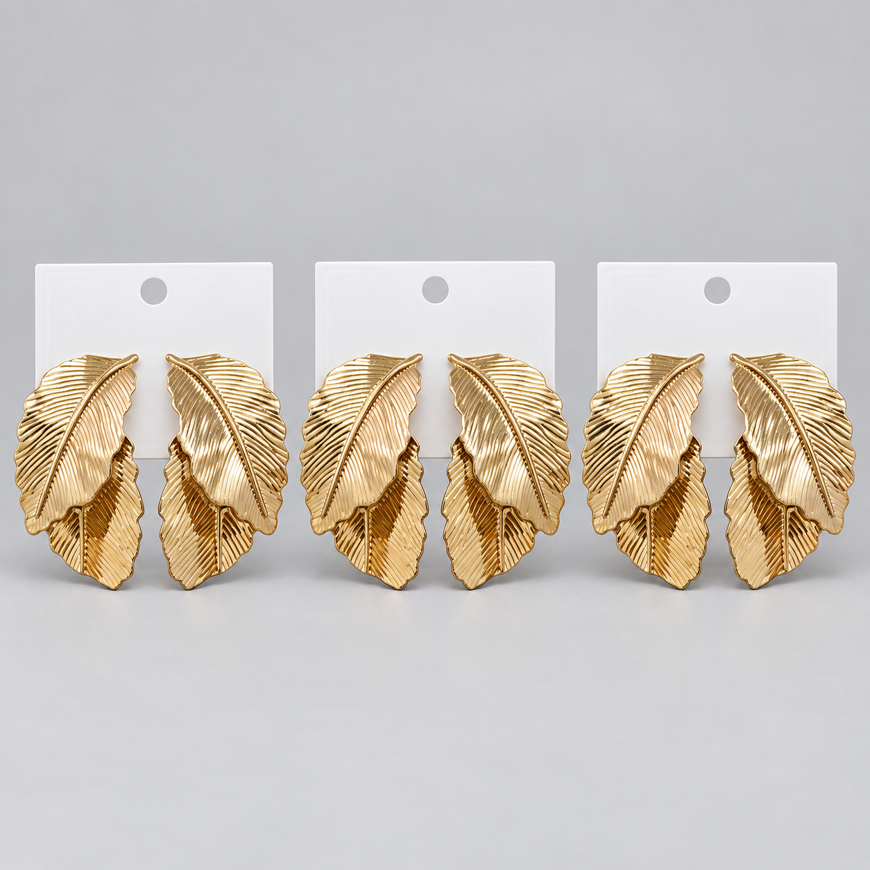 Kit 3 Brincos Bijoux Premium Dourado 32