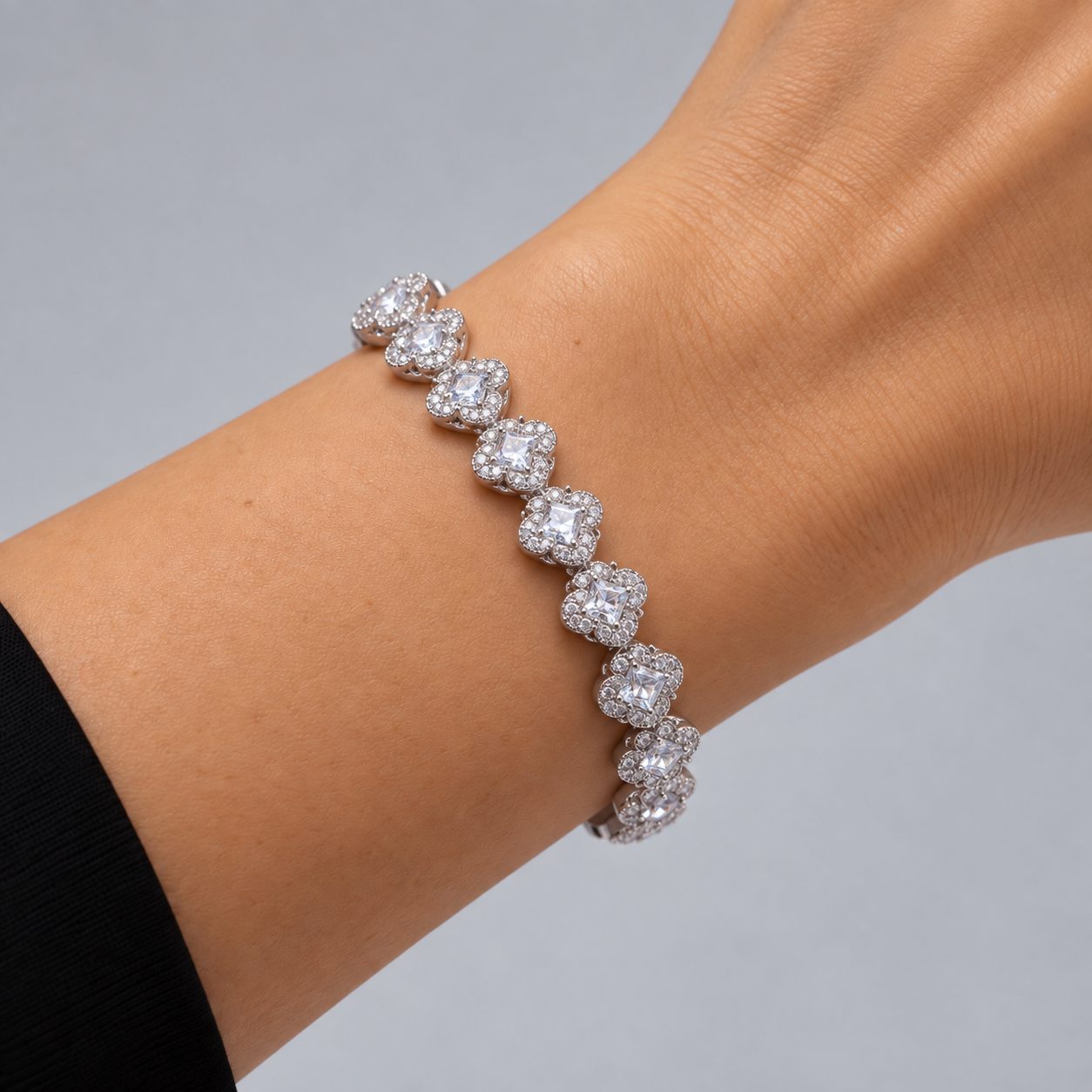 Pulseira Semijoia Cravejada Níquel 004