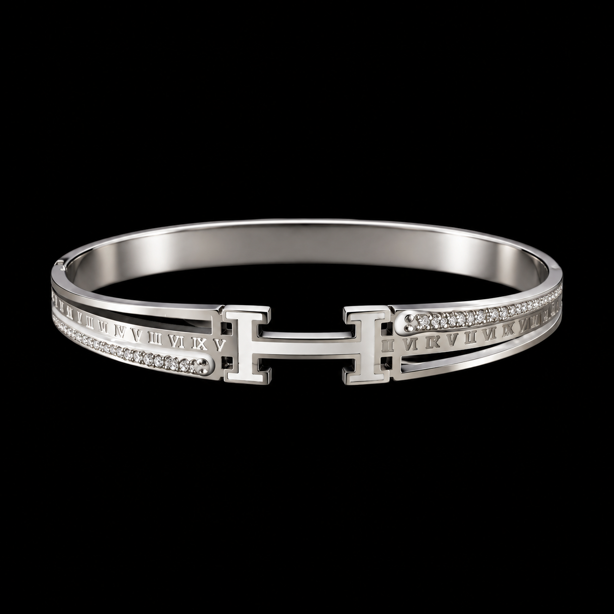 Bracelete Aço Inox Prata 011