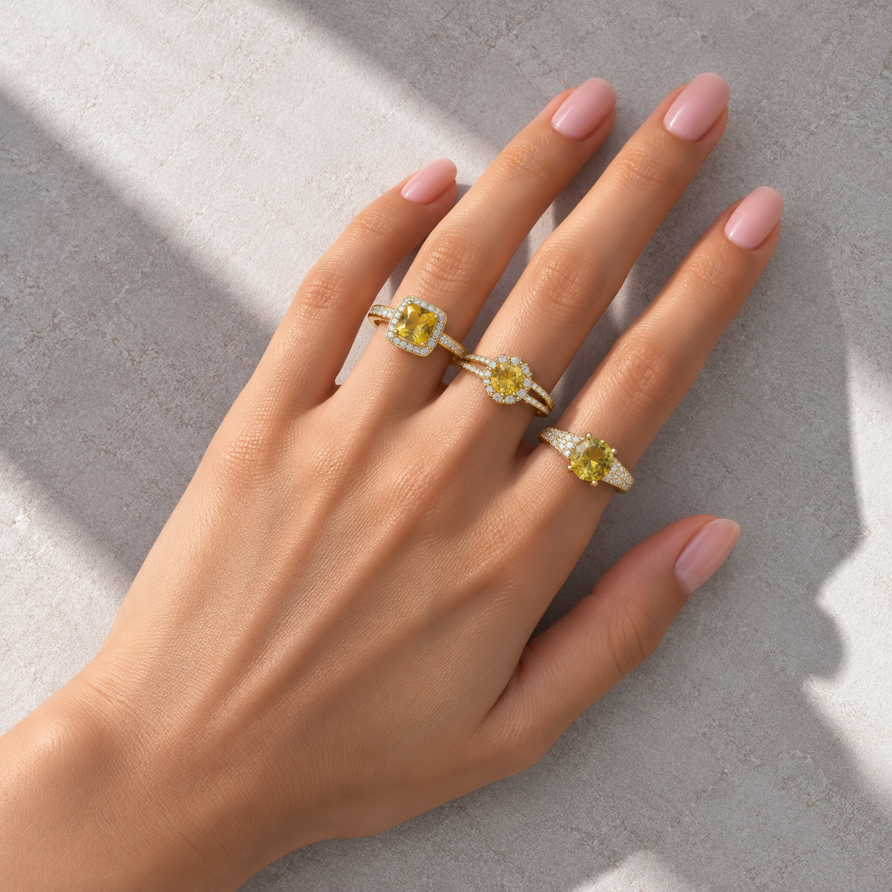 3 Anéis Regulável Bijoux Premium Dourado Coleção 4