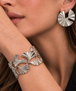 Conjunto Bracelete + Brinco Bijoux Premium Prata 017