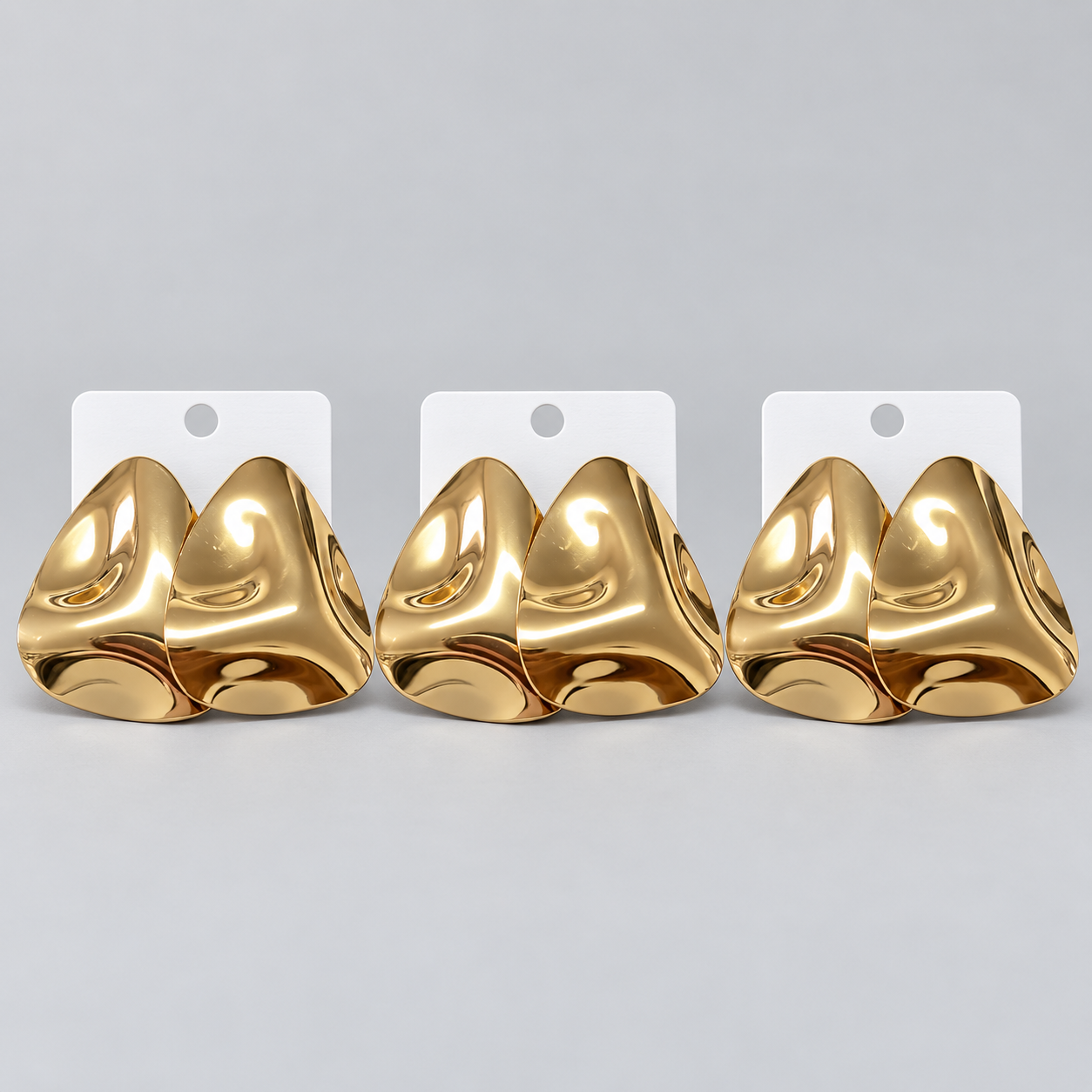 Kit 3 Brincos Bijoux Premium Dourado 18
