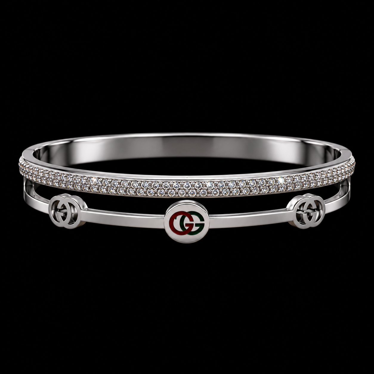 Bracelete Aço Inox Prata 014