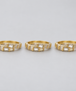 kit 3 Anéis Regulável Bijoux Premium Dourado 001