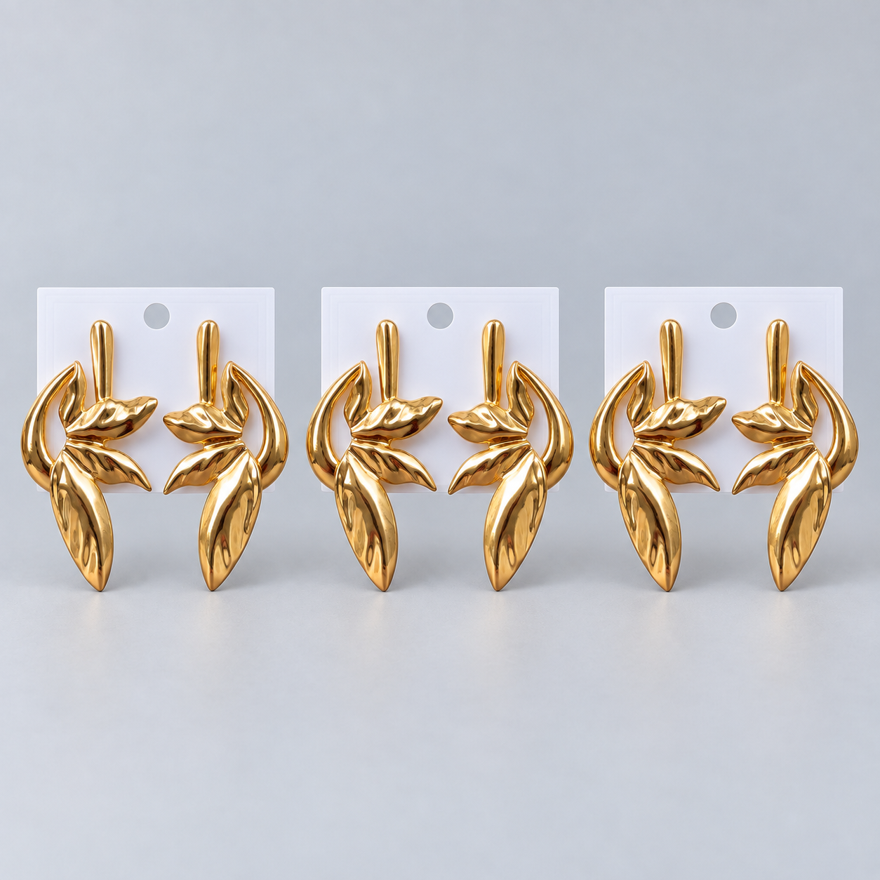 Kit 3 Brincos Bijoux Premium Dourado 58