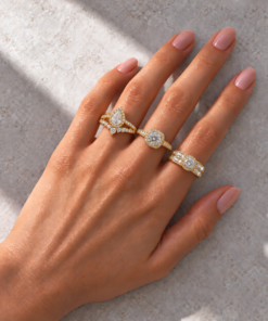 3 Anéis Regulável Bijoux Premium Dourado Coleção 3