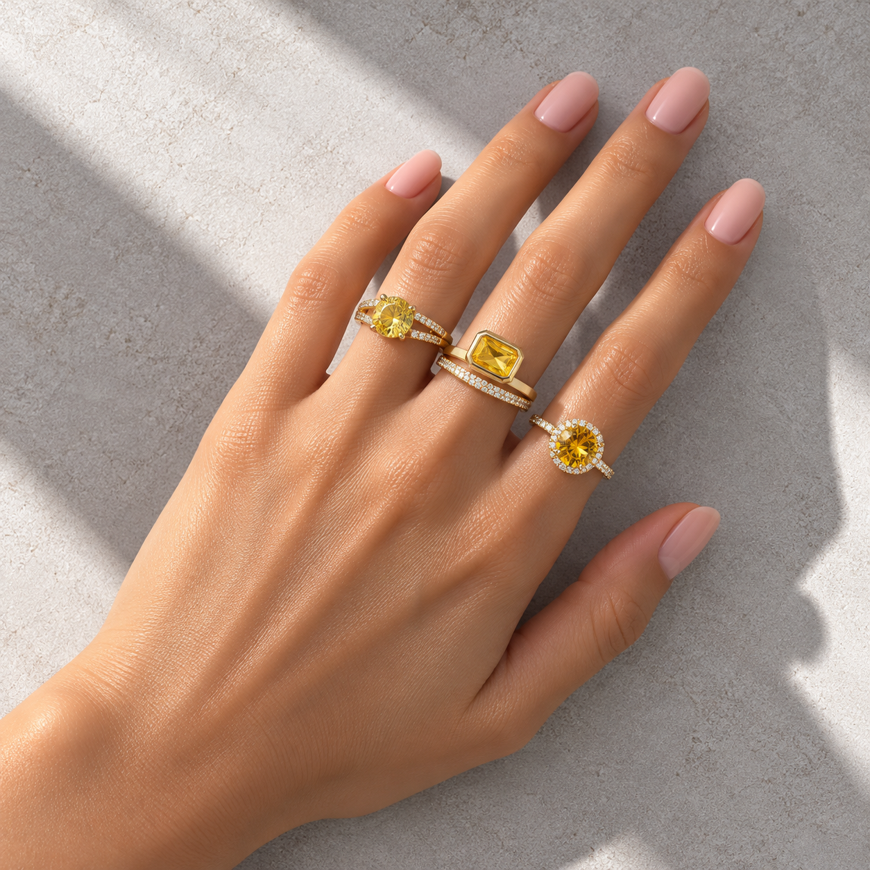 3 Anéis Regulável Bijoux Premium Dourado Coleção 2