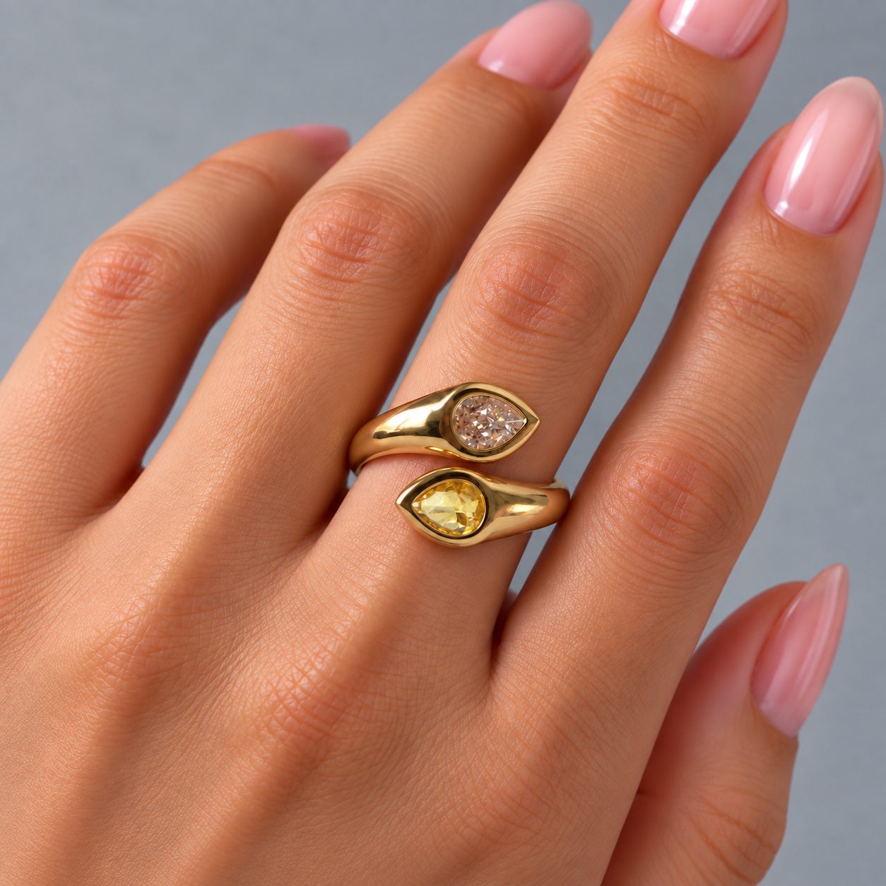 Anel Regulável Bijoux Premium Dourado 010