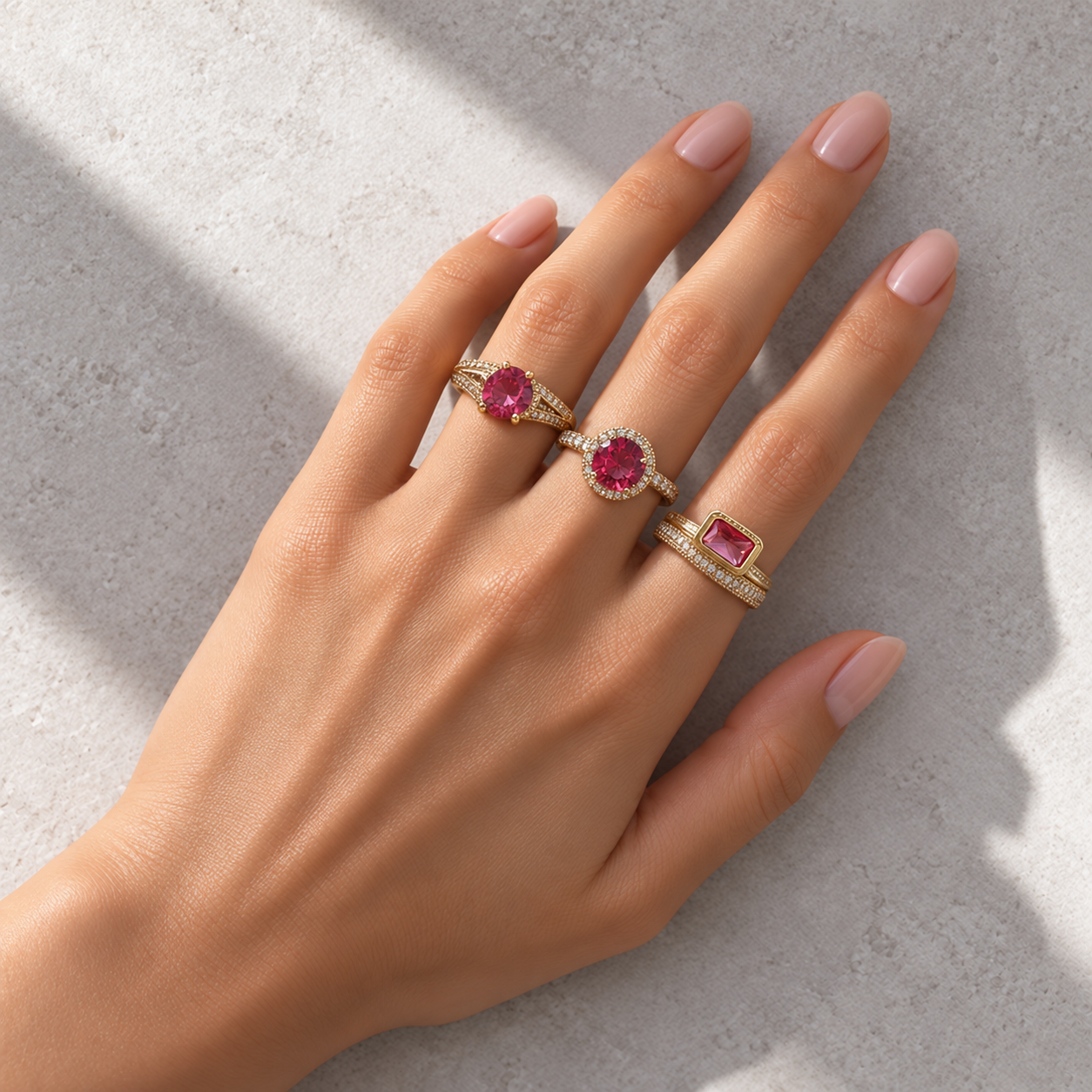 3 Anéis Regulável Bijoux Premium Dourado Coleção 2