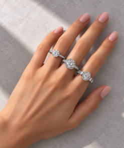 3 Anéis Regulável Bijoux Premium Prata Coleção 7