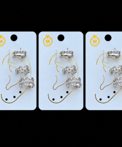 Kit 3 Trios Fake Piercing Bijoux Premium Prata 004