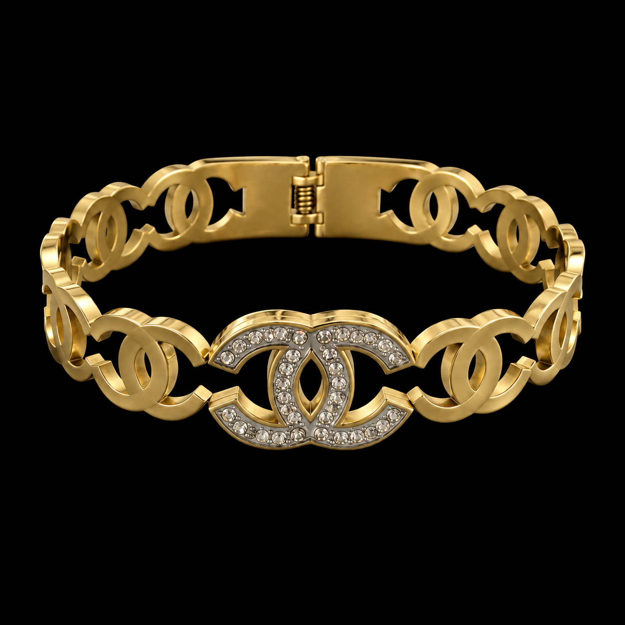 Bracelete Aço Inox dourado 044